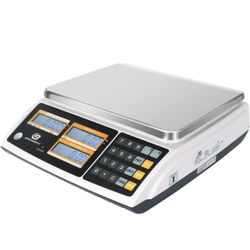 Price Computing Scale NTEP Certified for Legal Trade, Commercial Grade with Dual LCD Display, 60lb Stainless Steel Platform for Meat Shop, Deli, Produ