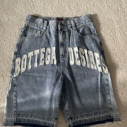 Bottega Desires Blue Denim Shorts
