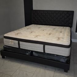 Brand New KING Bed with KING Pillow Top Mattress / Cama King con Colchón Pillow Top Mattress … Fast Delivery 🚚 