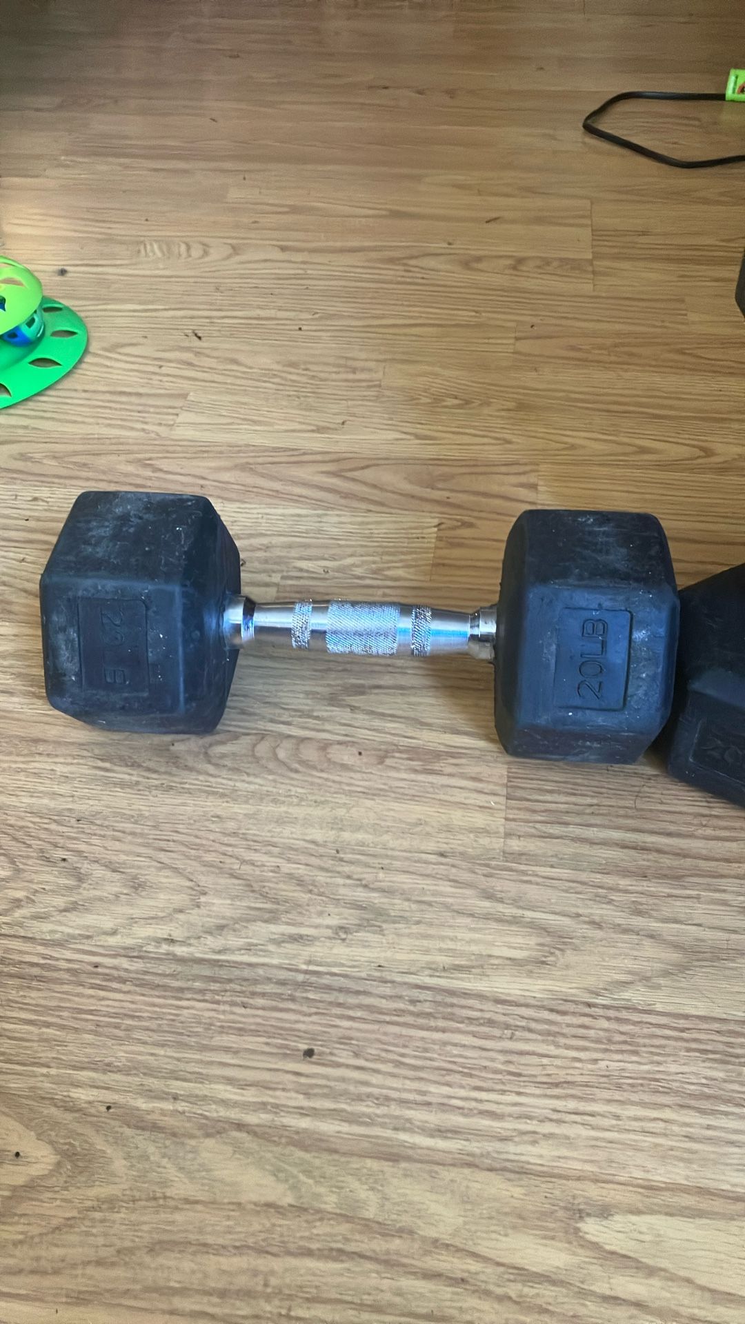 20 Lb Rubber Hex Dumbbells