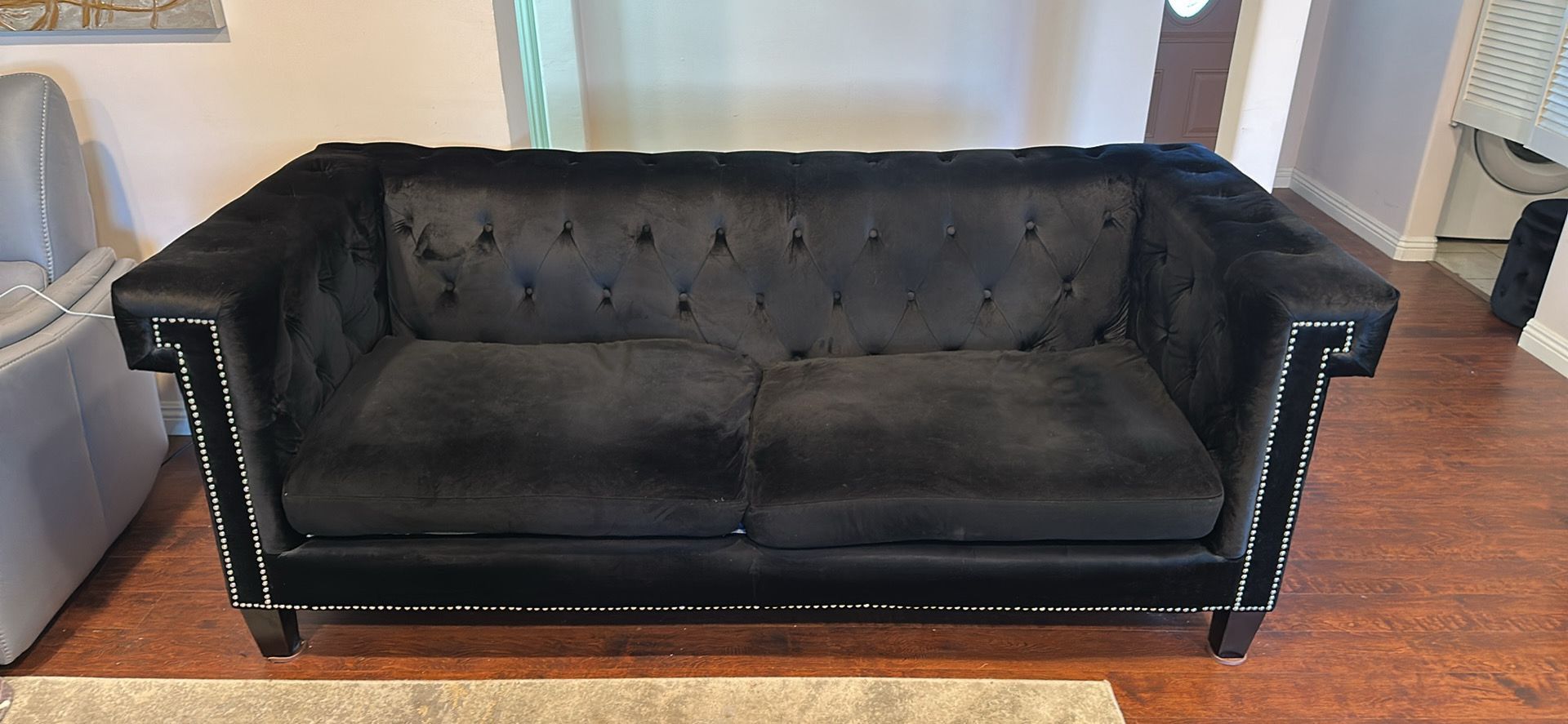 black velvet couch & loveseat