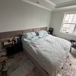 Vant Panel King Size Bed Frame + Upholstered Wall Panels