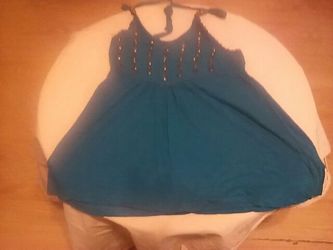 Teal green halter top