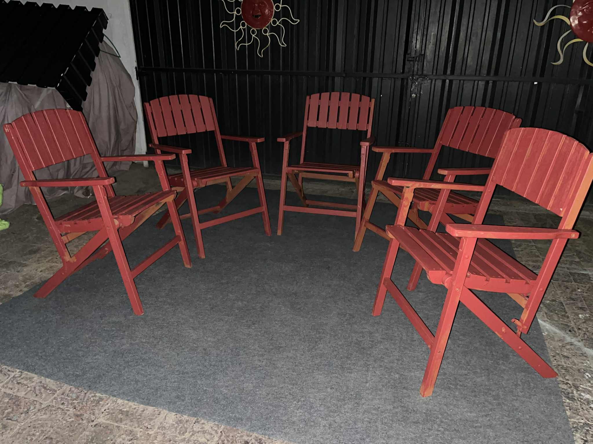 5 Wood Foldable Chairs