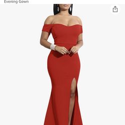 YMDUCH Women's Off Shoulder High Split Long Formal Party Dress Evening Gown
