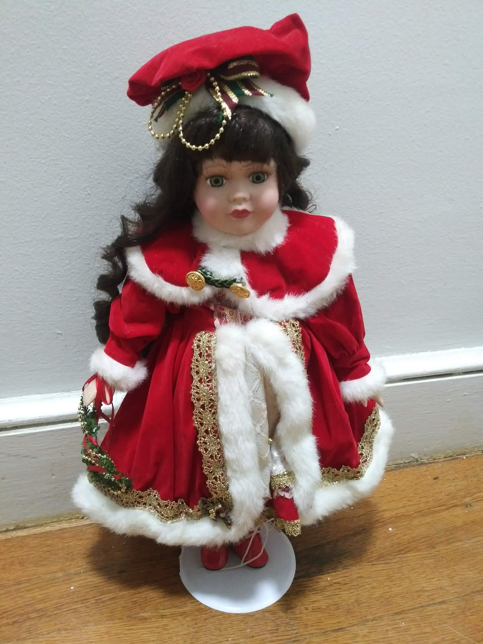 Angelina Collection Christmas Doll 2001 By Timeless Treasures Porcelain 18"
