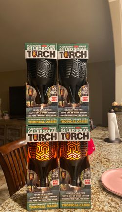Flickering led solar torches