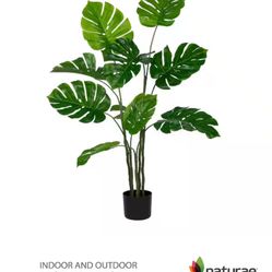 47 in. Green Artificial Monstera Indoor and Outdoor in Black Pot