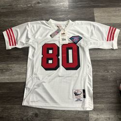 Men’s Mitchell And Ness San Francisco 49ers Jerry Rice Jersey White Large 75th Anniversary