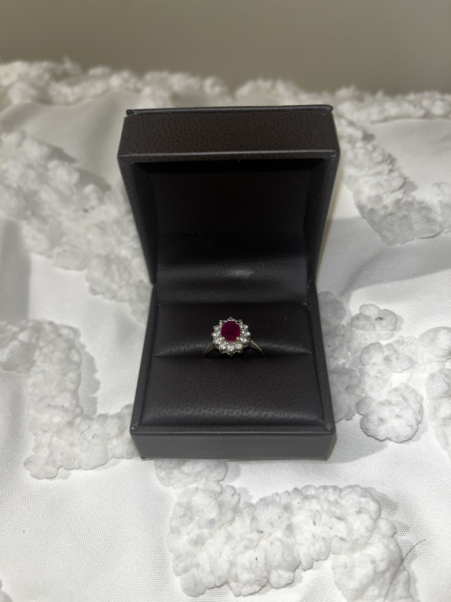 White Gold Ruby & Diamond Ring