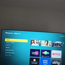 Hisense 58" Class 4K UHD LED LCD Roku Smart TV HDR R6 Series 58R6E3 Used