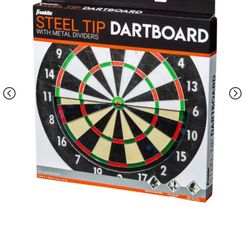 Steel Tip Dartboard With 6 Darts An Hanging Hook