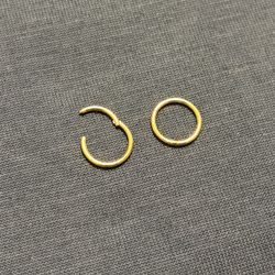 Gold Hoop Titanium Clicker Nose Ring 8mm Pack of 2