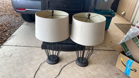 Set of large metal lamps