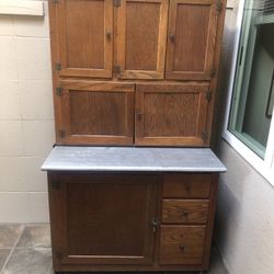 Antique Oak Hoosier Cabinet - 42x25x71”  