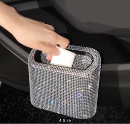 New sliver bling small trash can