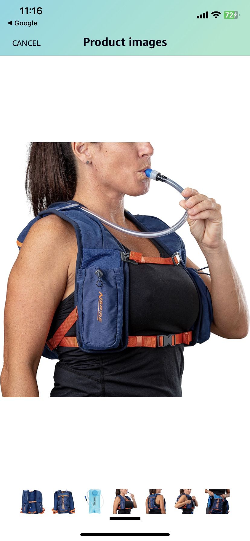 Backpack Hydration. Nspire by Nathan 6 Liter Hydration Back Pack with 1.5 Liter Bladder,Blue &Orange
