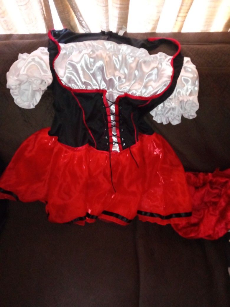 Women's XL Corset Red Riding Hood Costume With Little Cape That Attaches