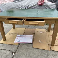 Antique Golden Oak Teachers Desk