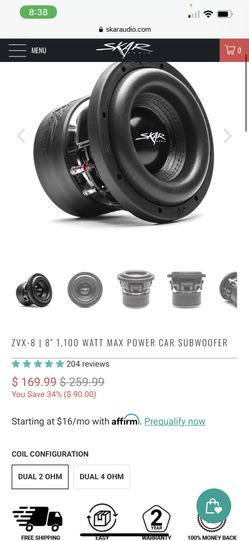 2 Skar  8 Inch Subwoofer 