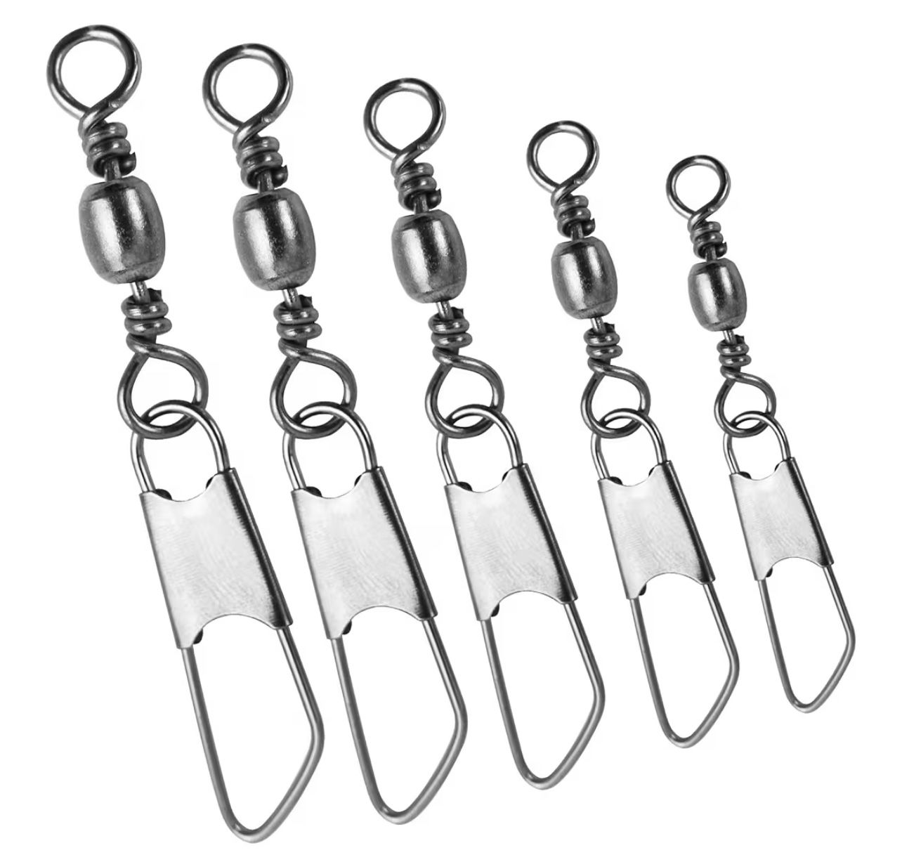 150PCS/box Fishing Equipment Barrel Snap Swivels Connector High Strength