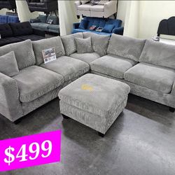 BRAND NEW 4PCS SECTIONAL SOFA SET WITH OTTOMAN AND ACCENT PILLOW INCLUDED $499