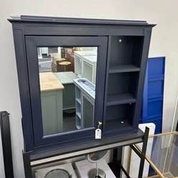 Newly Assembled 30'' x 28'' Blue Medicine Cabinet Wall Mounted Bathroom Storage Cabinet