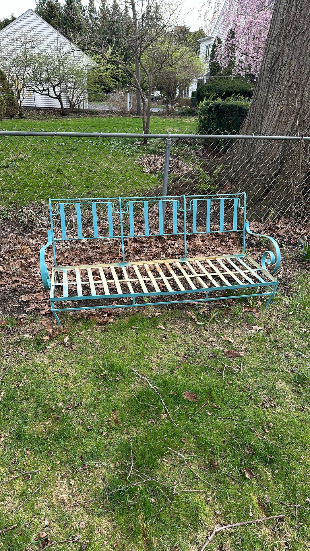 Mid Century wrought Iron garden Sofa Bed