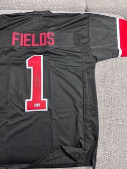 Justin Fields Signed Autograph Custom Jersey- Beckett Coa- Ohio State Buckeyes