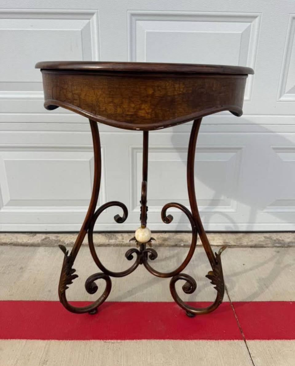Round Accent Table with Marble Detail β $95 (Katy, TX)
