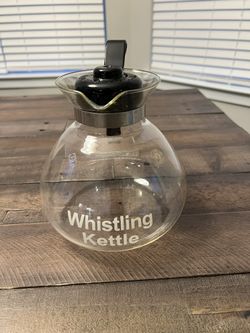 Medelco Stovetop Whistling 12-Cup Glass Tea Kettle