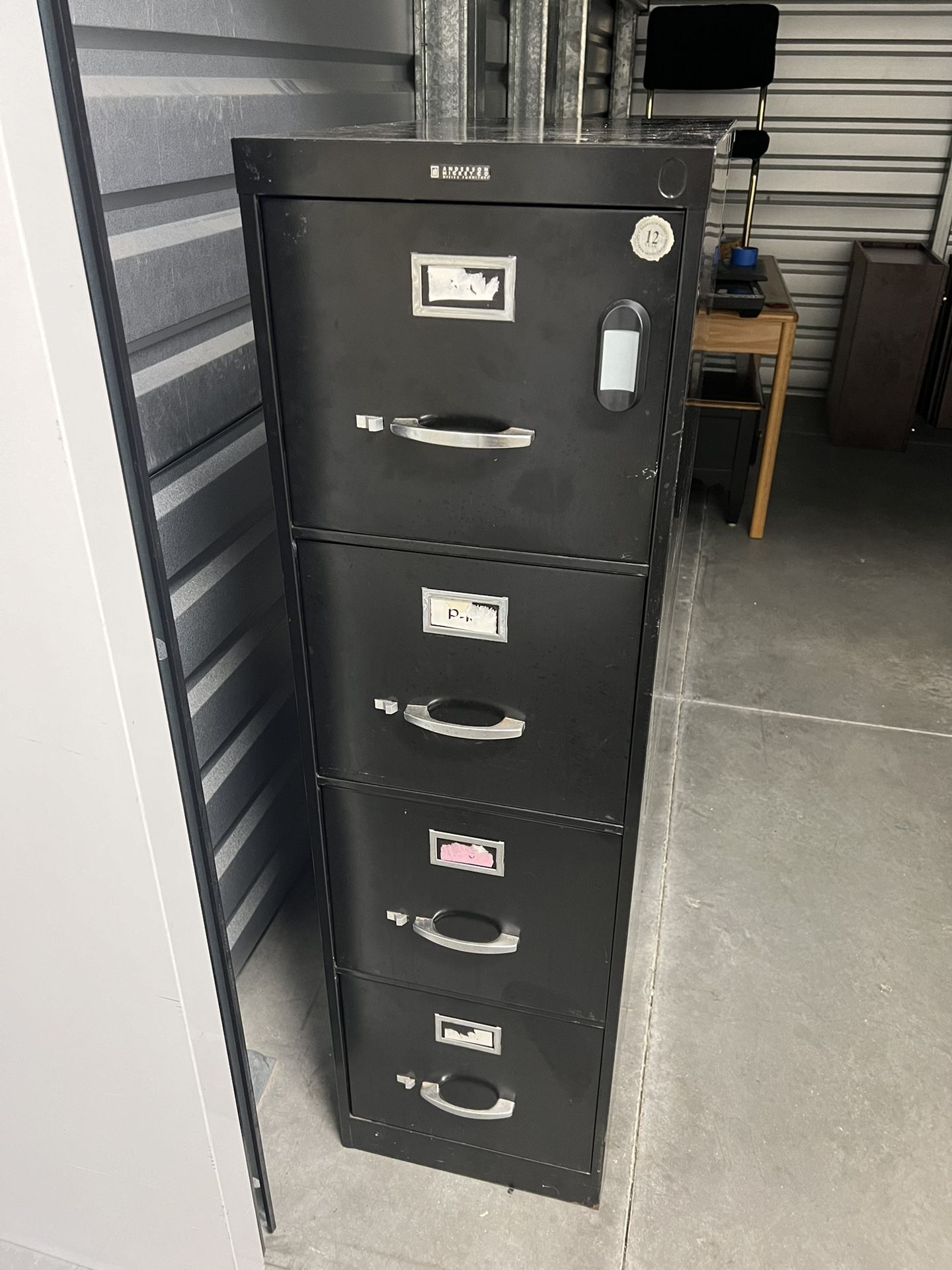 Black Metal File Cabinet 