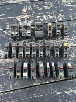 Lot of ~24 FPE Federal Pacific Circuit Breakers – Singles & Doubles – 15A, 20A, 30A, 50A, 60A, 100A