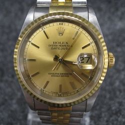 1995 Rolex Datejust 16233 36mm Oyster Perpetual Two Tone Wrist Watch