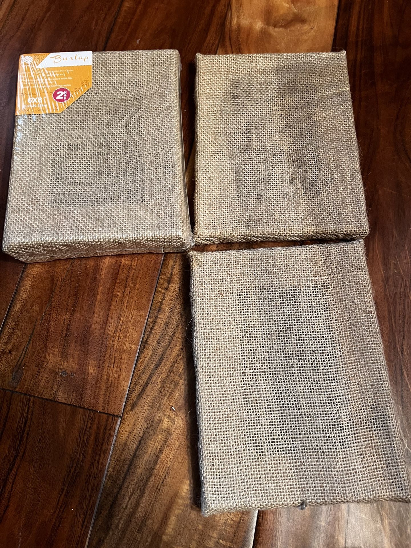 4 new burlap canvases. Great for crafting