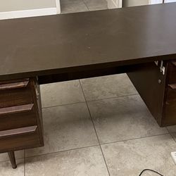Large Wood Desk  With File Drawer