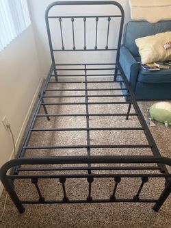 Twin Metal Bed Frame with Headboard and Footboard