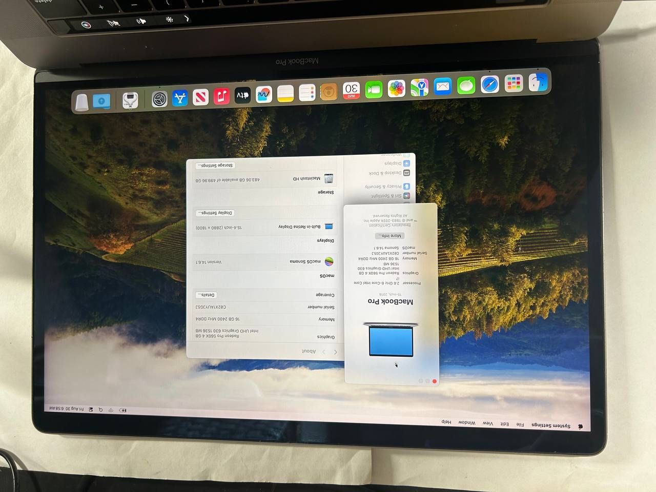 MacBook Pro Touch Bar 2018 15.4 In