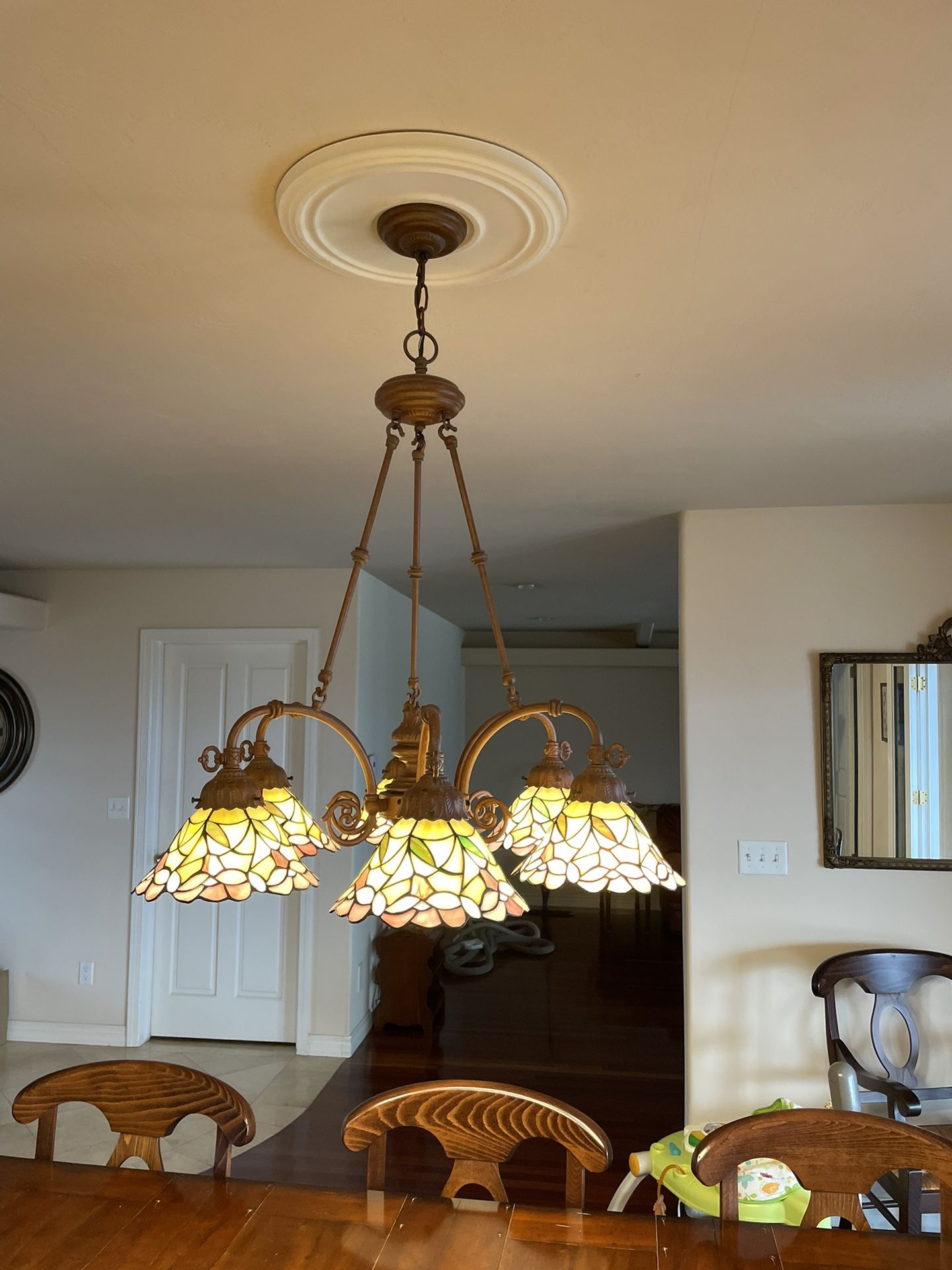 Chandelier and 2 Matching Sconces