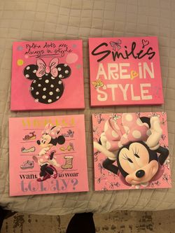 Mini Mouse Set Of 4 Canvas