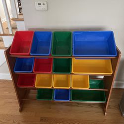 Toy Storage Organizer with some bins 