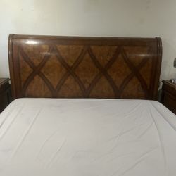 King size sleigh bed frame, and headboard