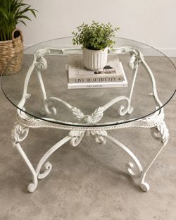 Round glass coffee table