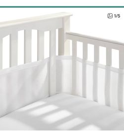 White Mesh Crib Liner Bumper