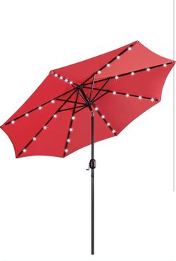9FT Solar Powered Patio Umbrella -