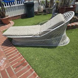 2 "Rattan Look" Metal Lounge Chairs,NO CUSHIONS