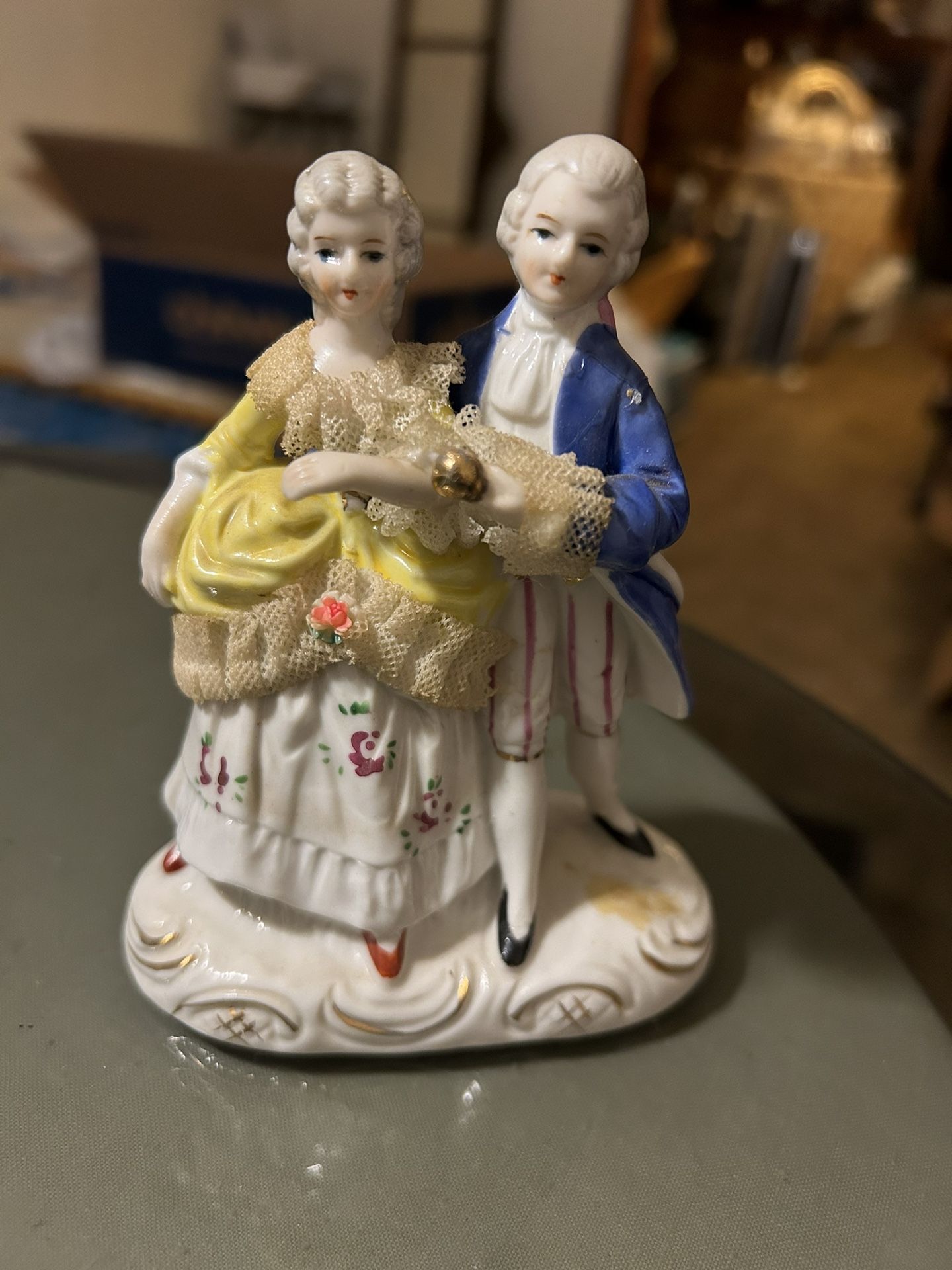 Vintage victorian Lover’s lace Hand Painted Porcelain