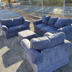 Beautiful Set Couch, Love Seat With Chair & Ottoman 