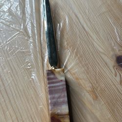 Stone handle, brass letter opener