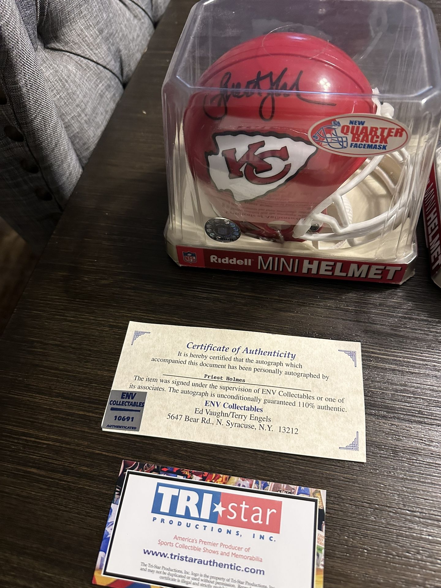 Priest Holmes Signed Mini Helmet